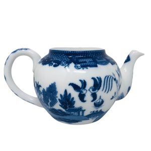 Flow Blue Oriental Pattern Style Tea Pot - Infuser - No Lid